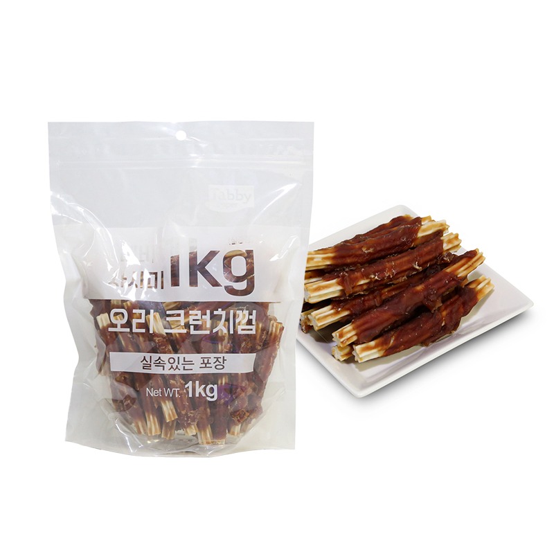 테비 사사미 강아지 간식, 오리크런치껌, 1kg, 1개