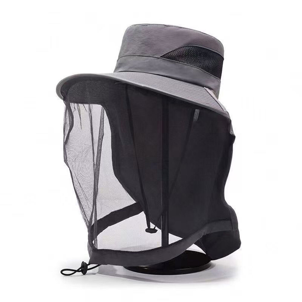 해충차단 햇빛가리개 방충모자, 머리둘레 56-58cm, 차콜, 1개