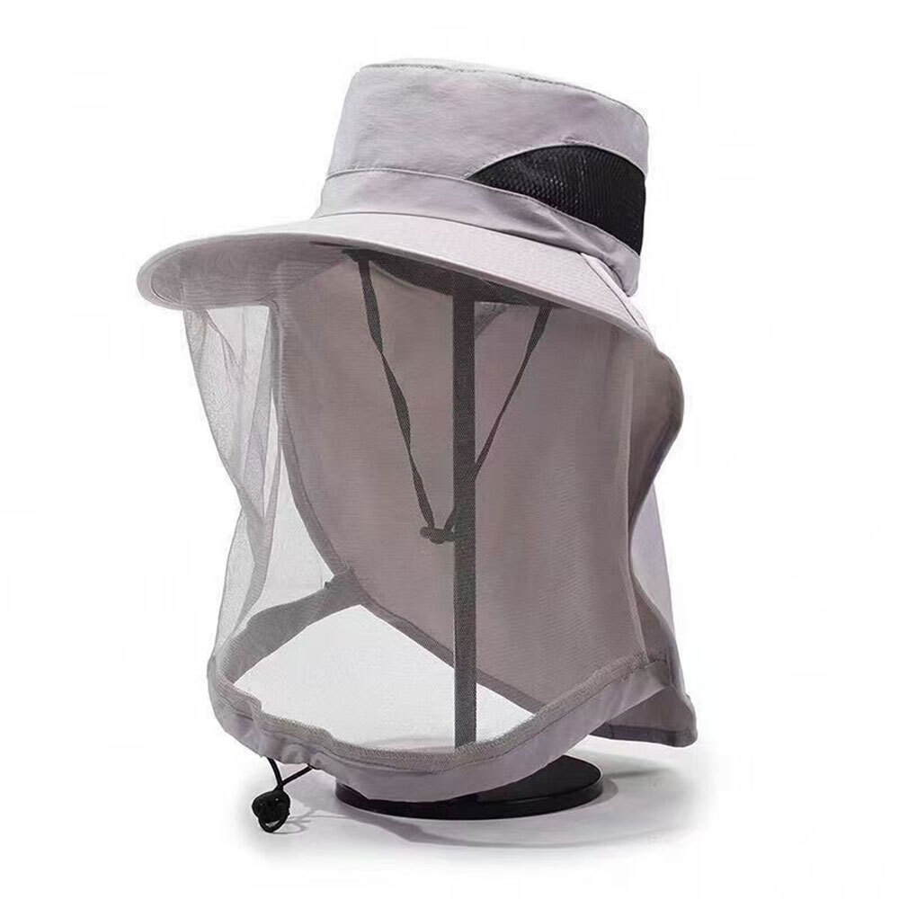 해충차단 햇빛가리개 방충모자, 머리둘레 56-58cm, 그레이, 1개