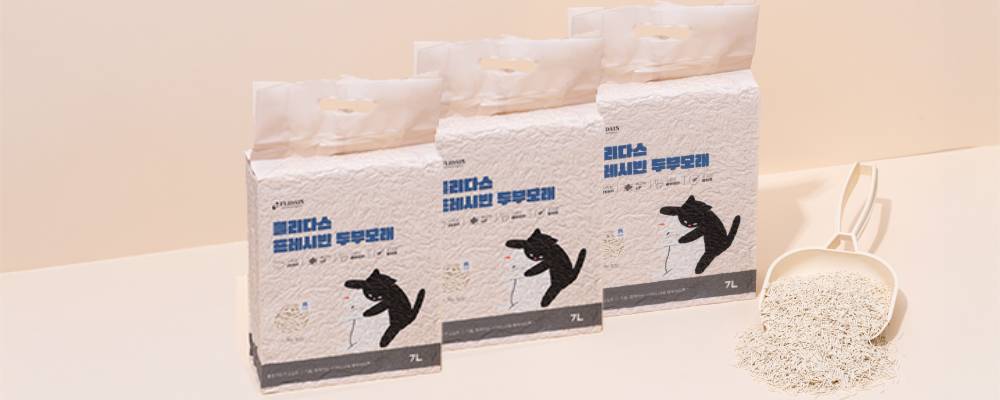 플리다스 프레시빈 두부 모래, 베이비파우더, 7L, 3개
