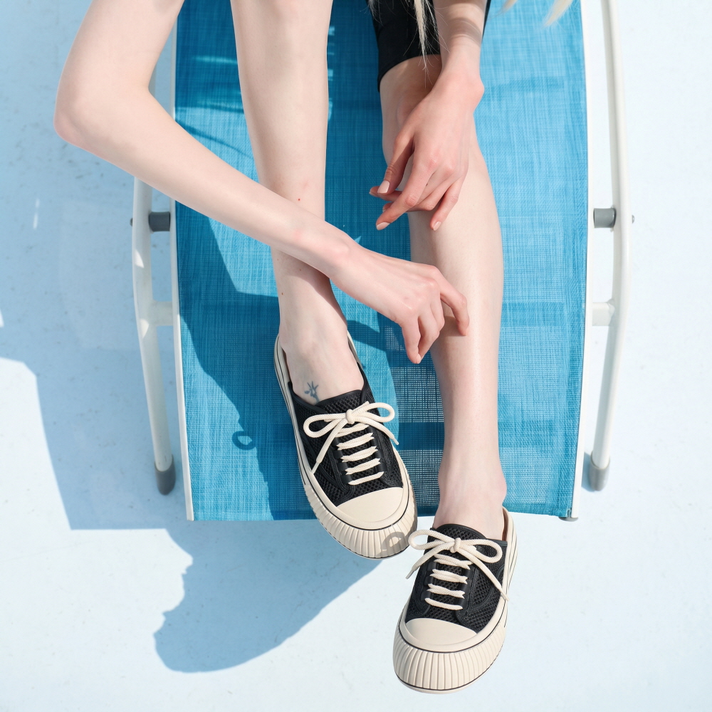 TR테디베어 데일리 펀칭 스니커즈 뮬, 블랙, 245mm, 1개 상세 이미지 4