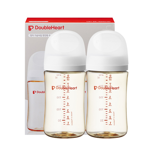 더블하트 모유실감 3세대 제뉴인화이트 트윈팩 젖병, 240ml, 2개입, 1개