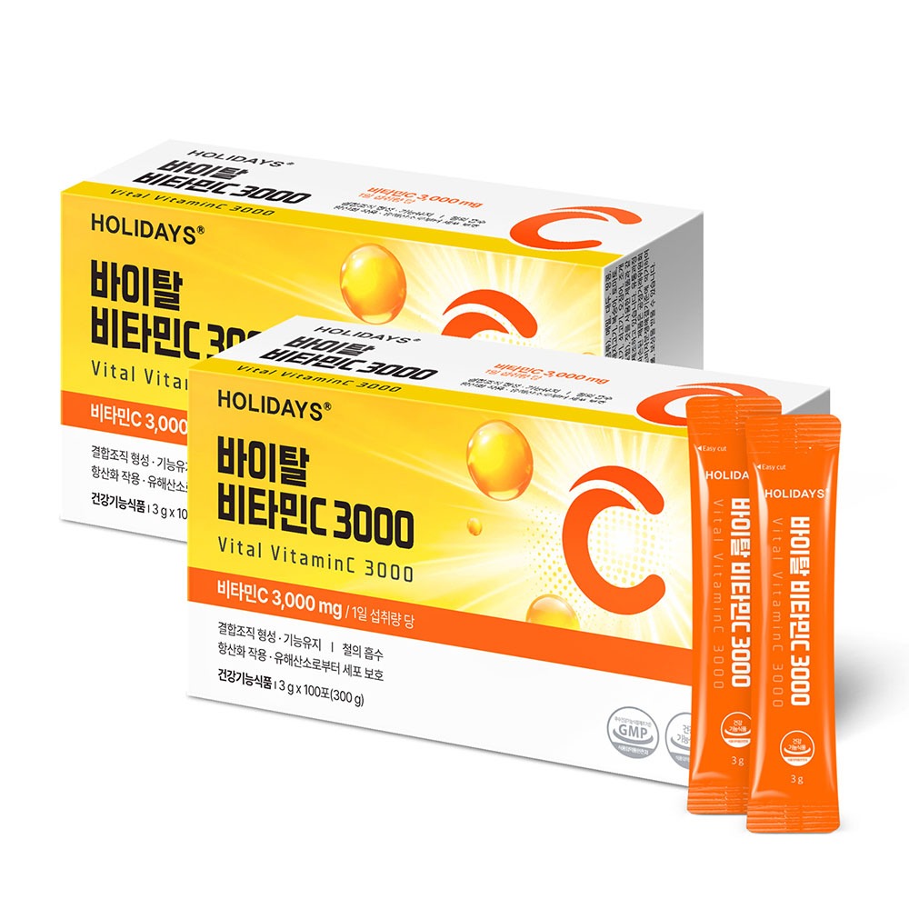 홀리데이즈 바이탈 비타민C 3000, 3000mg, 100포, 2개 상품 이미지 1
