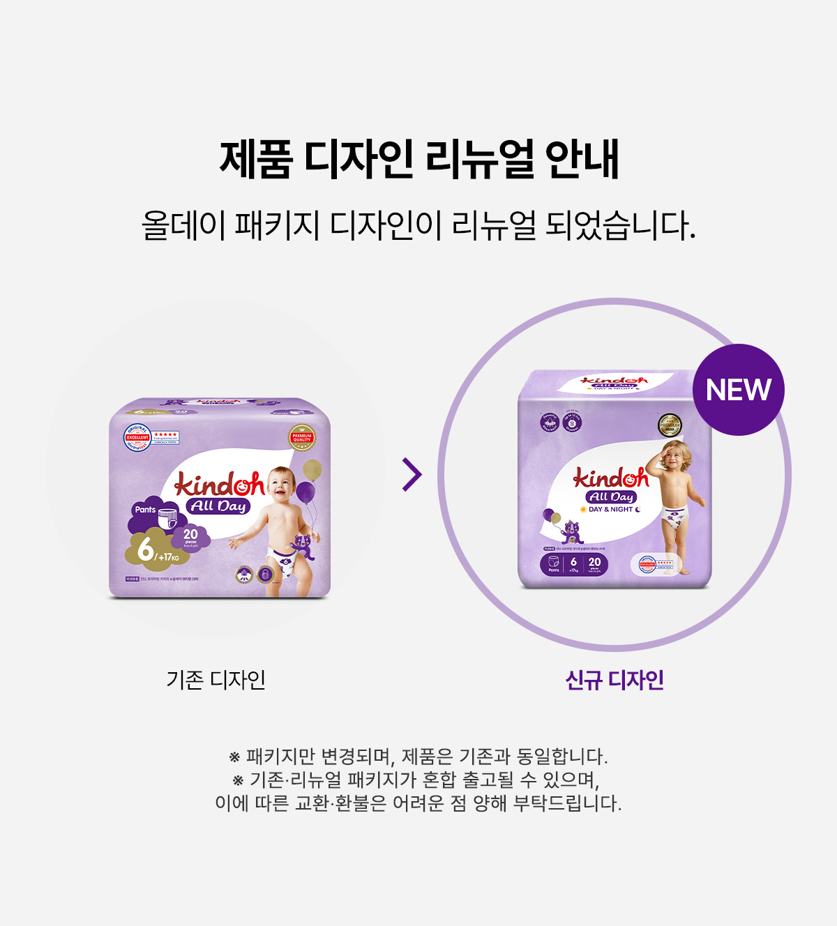 킨도 뉴올데이 팬티형 기저귀, 6단계, 80매, 4팩 상세 이미지 3