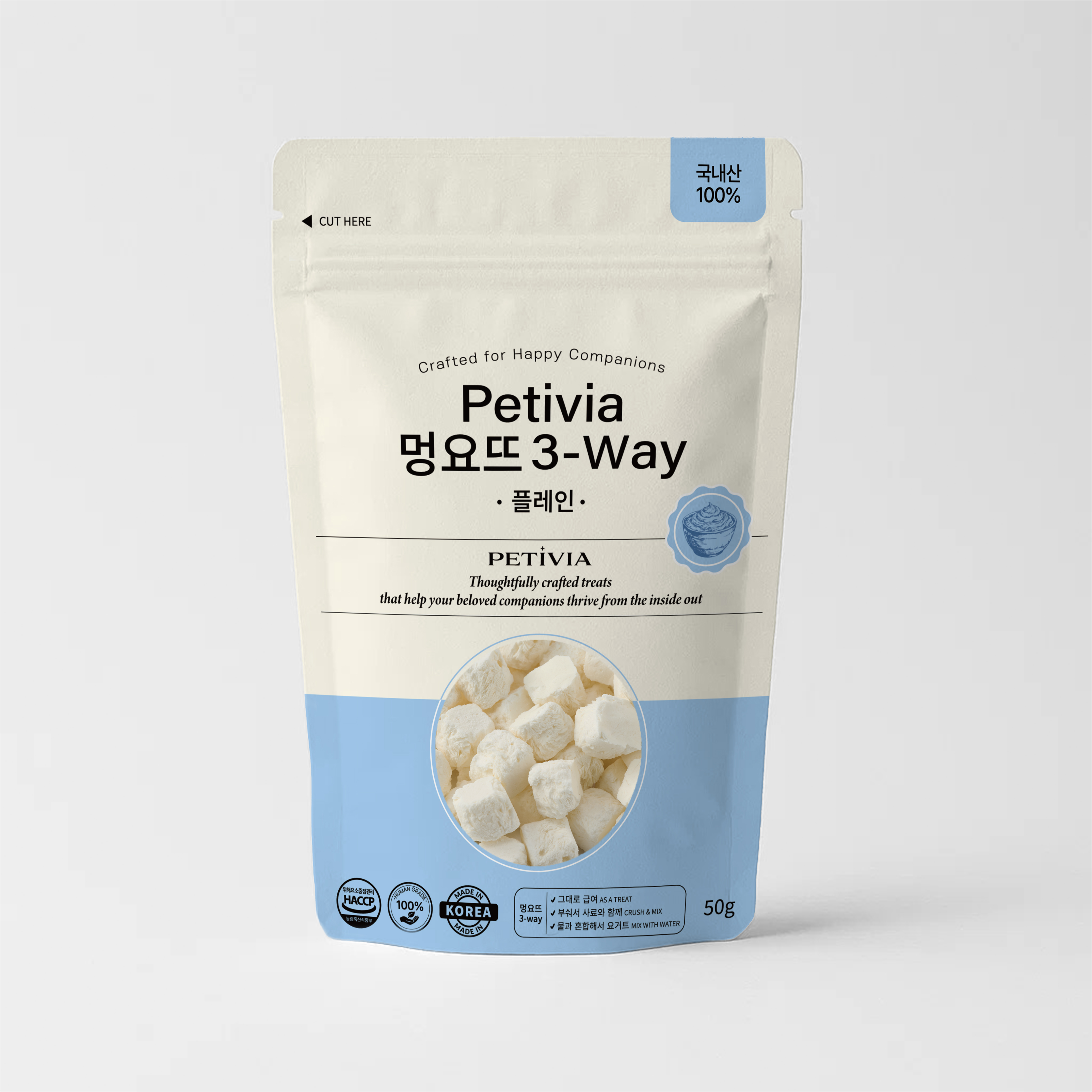 페티비아 멍요뜨 3Way, 그릭요거트 플레인, 50g, 1개