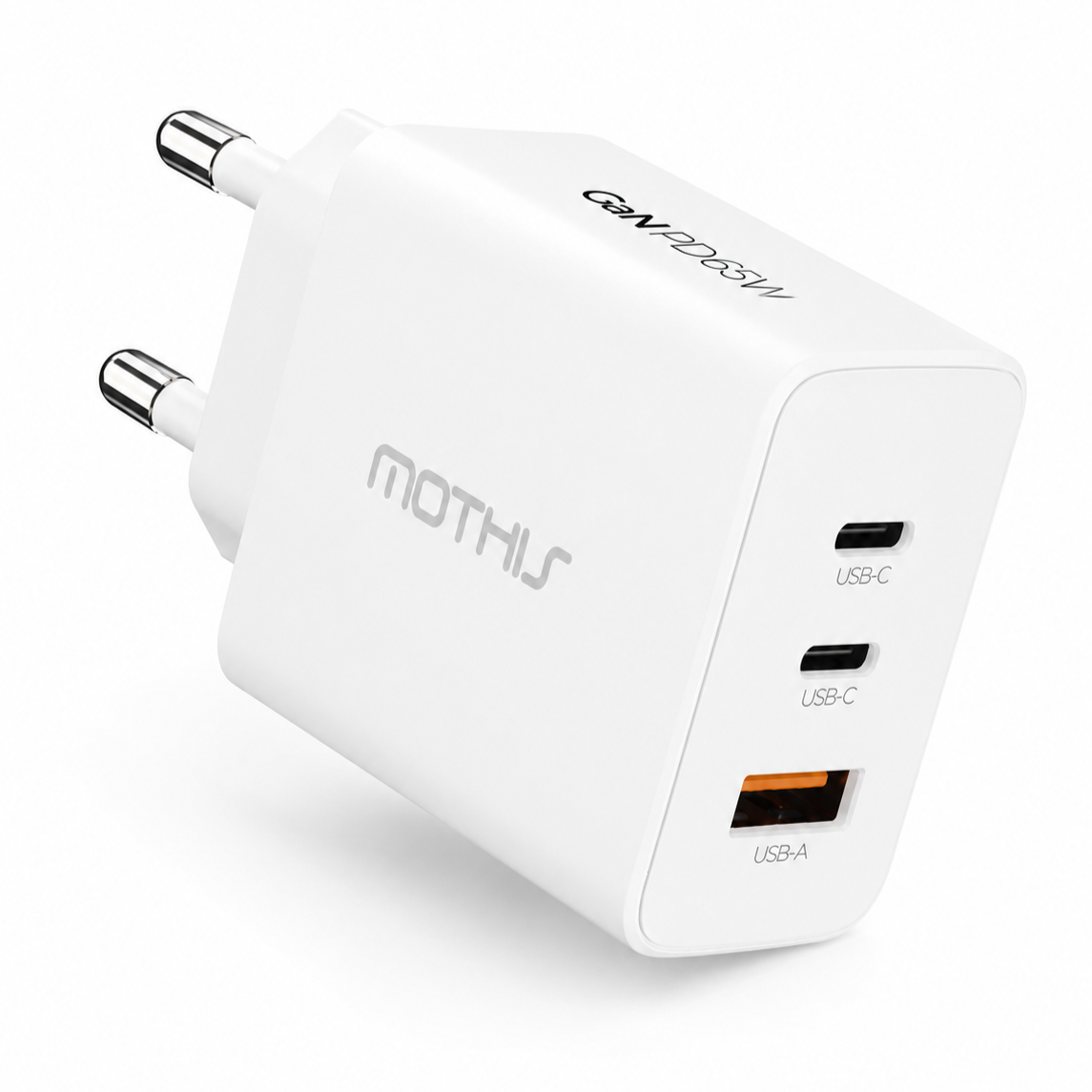 모디스 65W 3포트 초고속 충전기, GaN PD PPS, 화이트, 1개