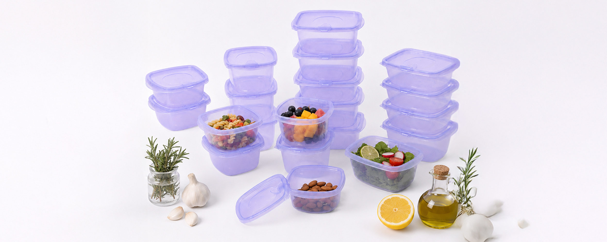 맥스앤맥스 퍼플톡톡 밀폐용기 20종세트, 350mm 5개, 450mm 5개, 500ml 5개, 600ml 5개, 1세트