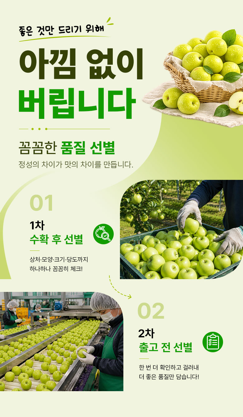 꿀팜즈 아오리사과, 가정용 꼬마과, 2kg, 1박스