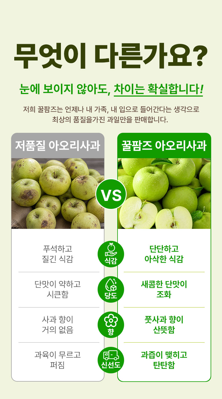 꿀팜즈 아오리사과, 가정용 꼬마과, 2kg, 1박스