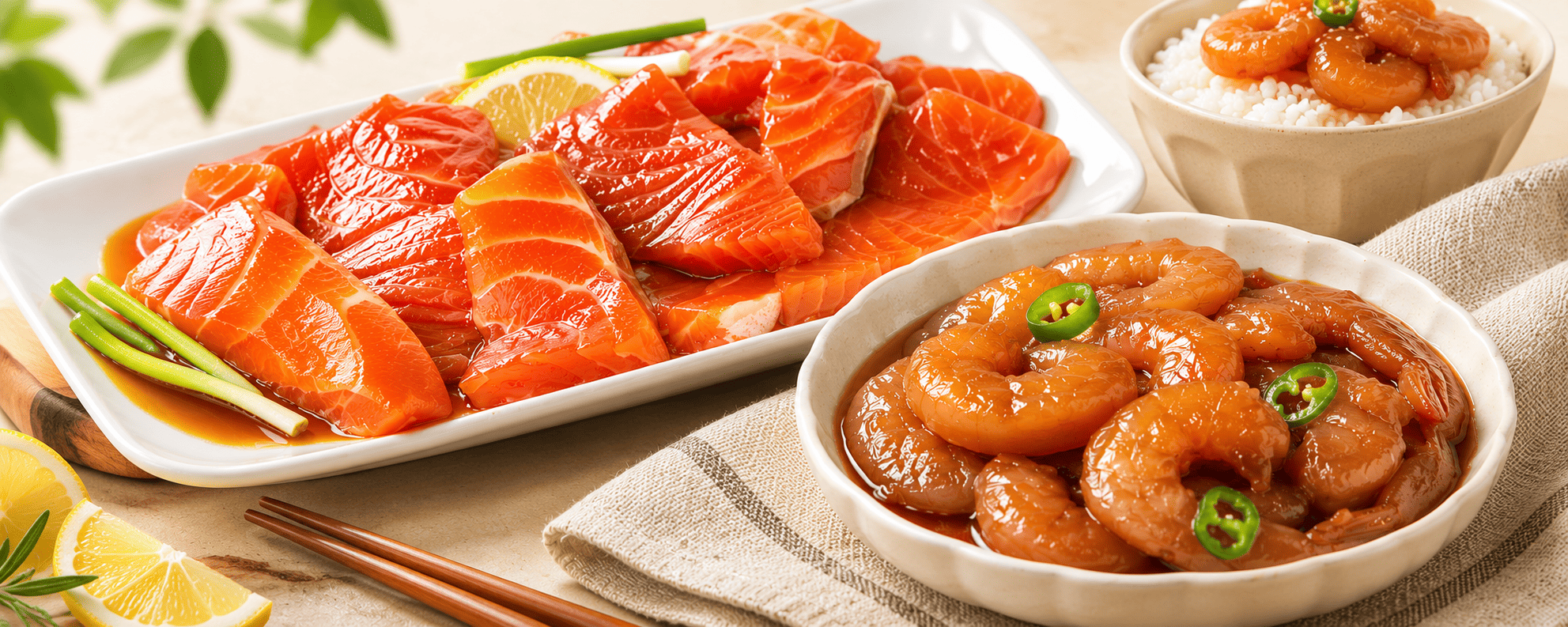 새우장 300g + 연어장 300g, 1세트