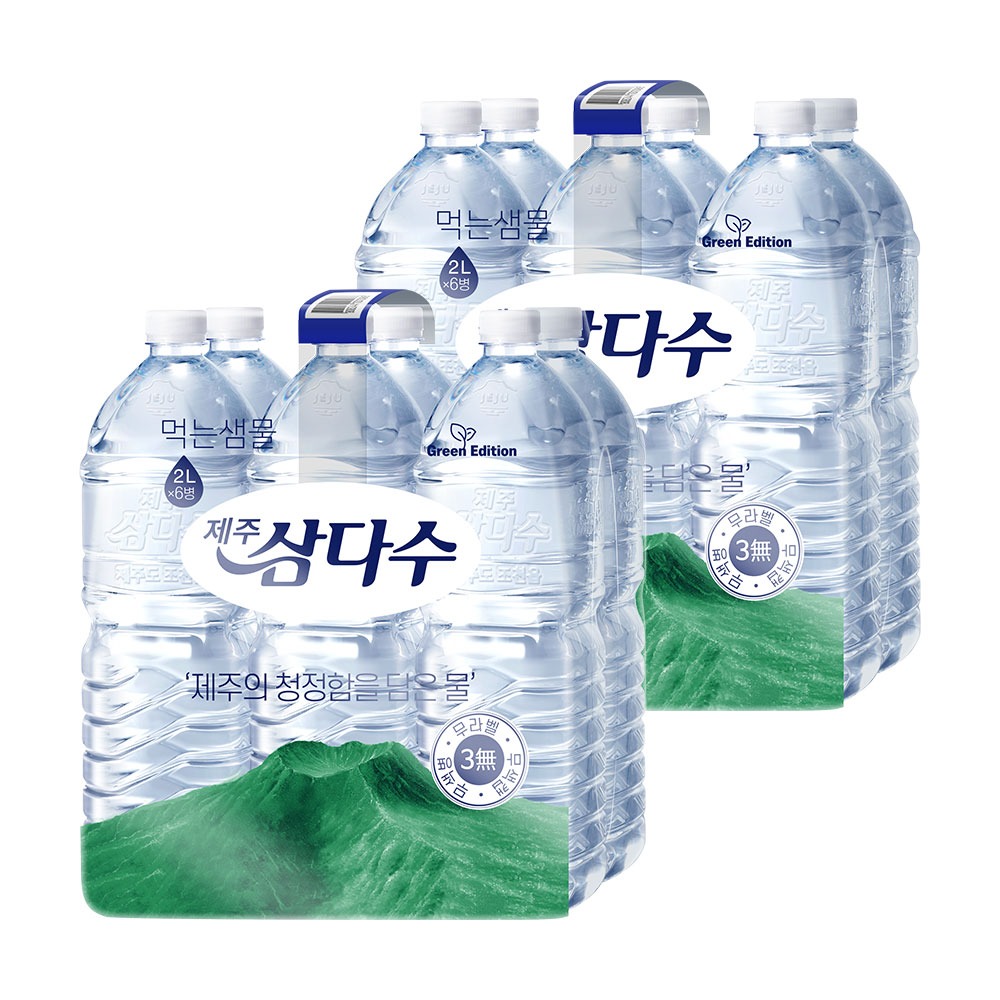 [토스쇼핑] 제주 삼다수, 라벨 랜덤, 2L, 12병