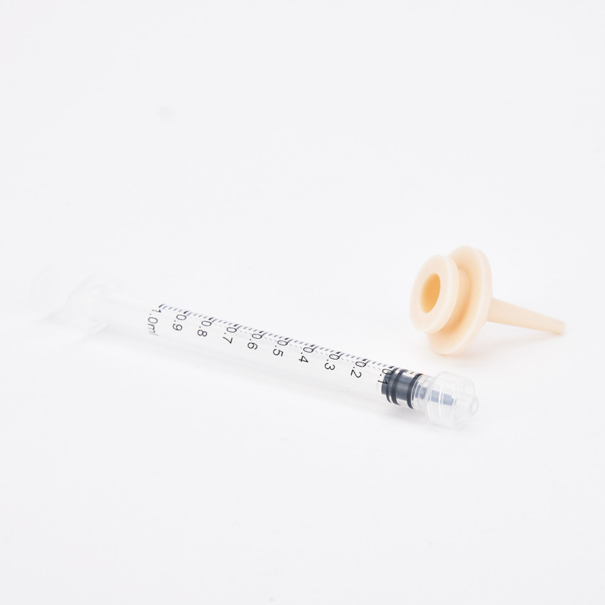 꼬망구 크레스티드 게코 실리콘 피딩 주사기, 투명, 1ml, 1개