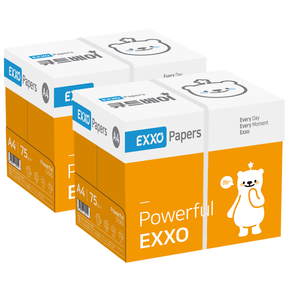 엑소 큐트베어 A4 복사용지, 75g, 5000매, 2BOX