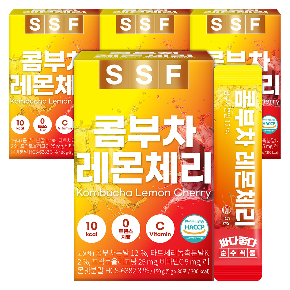 순수식품 콤부차 레몬체리, 30포, 4박스