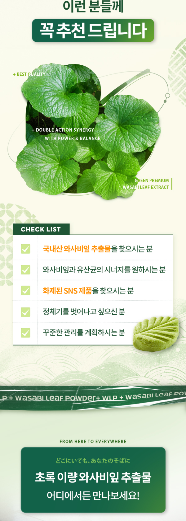 초록 이량 와사비잎 추출물, 600mg, 120정, 2개