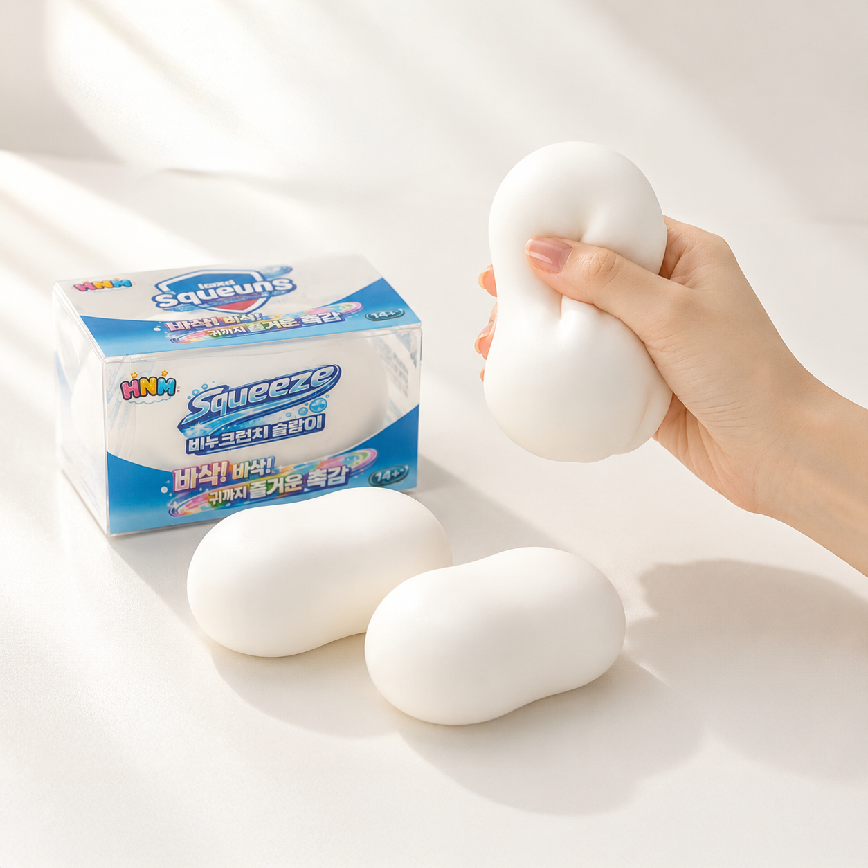 스트레스 해소 비누 크런치 슬랑이 말랑이, 화이트, 70g, 1개 상품 이미지 1