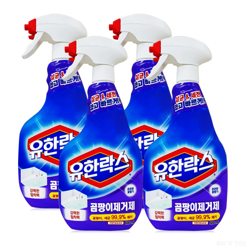 유한락스 곰팡이제거제, 600ml, 4개
