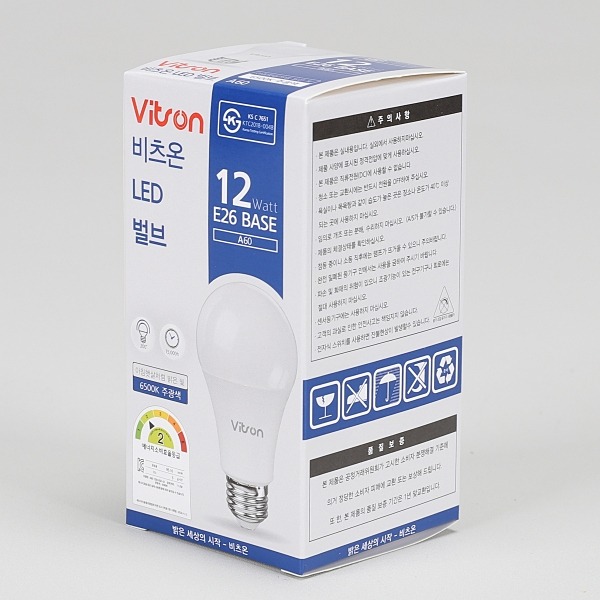 비츠온 LED 벌브 램프, 주광색, 12W, 1개