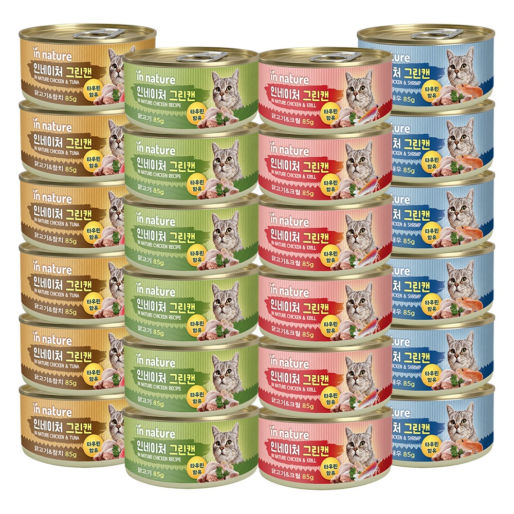 인네이쳐 그린캔 고양이간식, 콤보(4종6개씩), 85g, 24개입, 1개