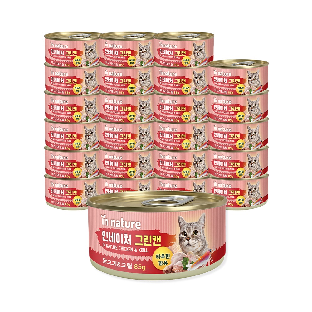 인네이처 그린캔 고양이 간식캔, 닭고기&크릴, 85g, 24개입, 1개