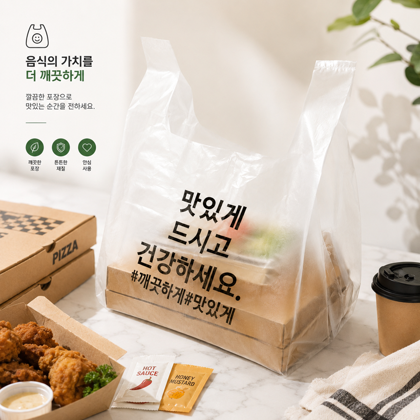 봉지판다 배달봉투, 대, HDPE, 1000매 상세 이미지 1