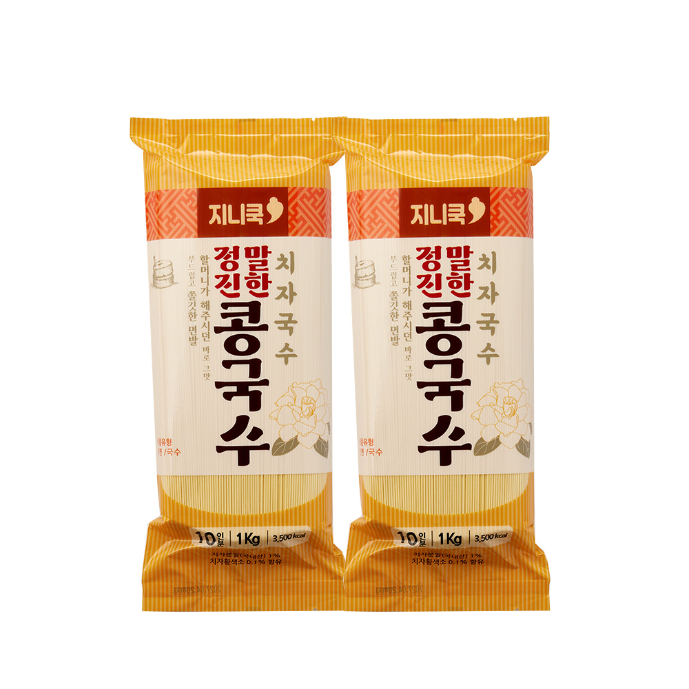 지니쿡 치자국수 콩국수면, 중면, 1kg, 20인분, 2개