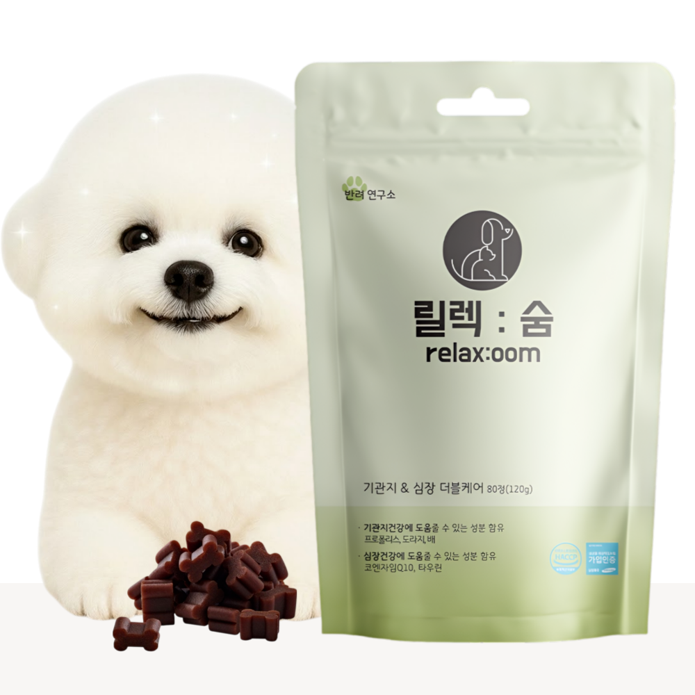 릴렉숨 강아지 기관지 영양제, 강아지, 호흡기/기관지, 80정, 1개