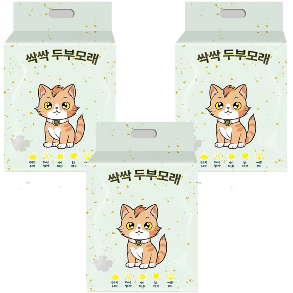 메디펫 싹싹 두부모래, 녹차향, 8L, 3개