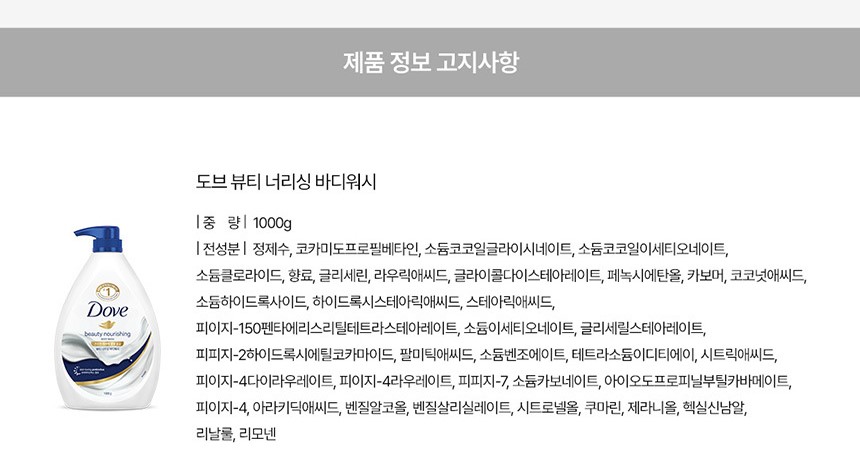 도브 뷰티 너리싱 바디워시, 1L, 2개 상세 이미지 5