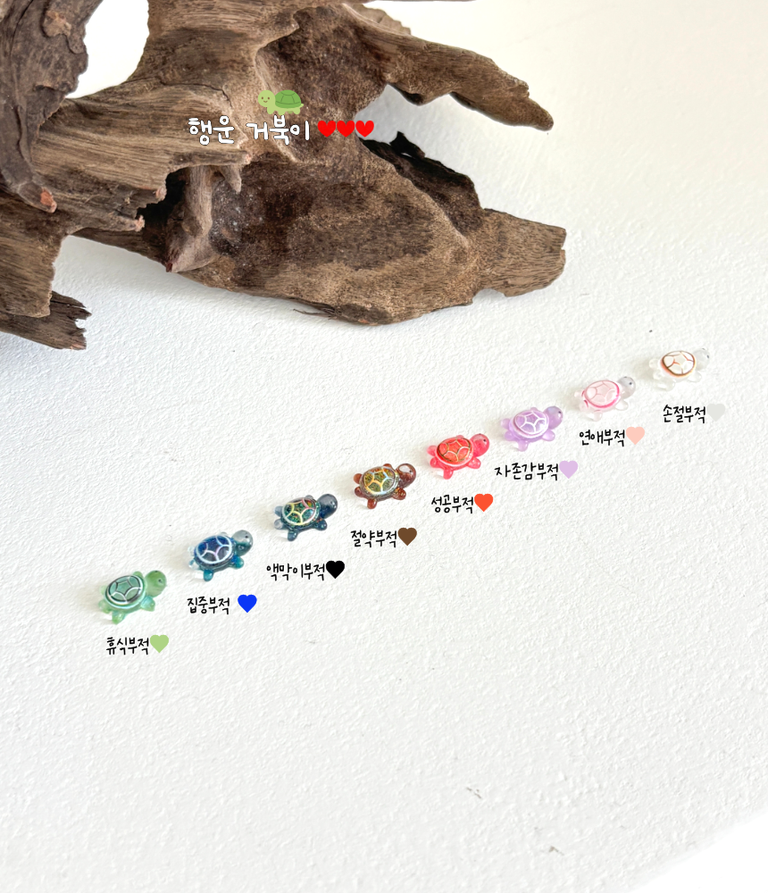 행운거북이 오로라 파츠 부적, 혼합, 8개, 1세트 상세 이미지 1