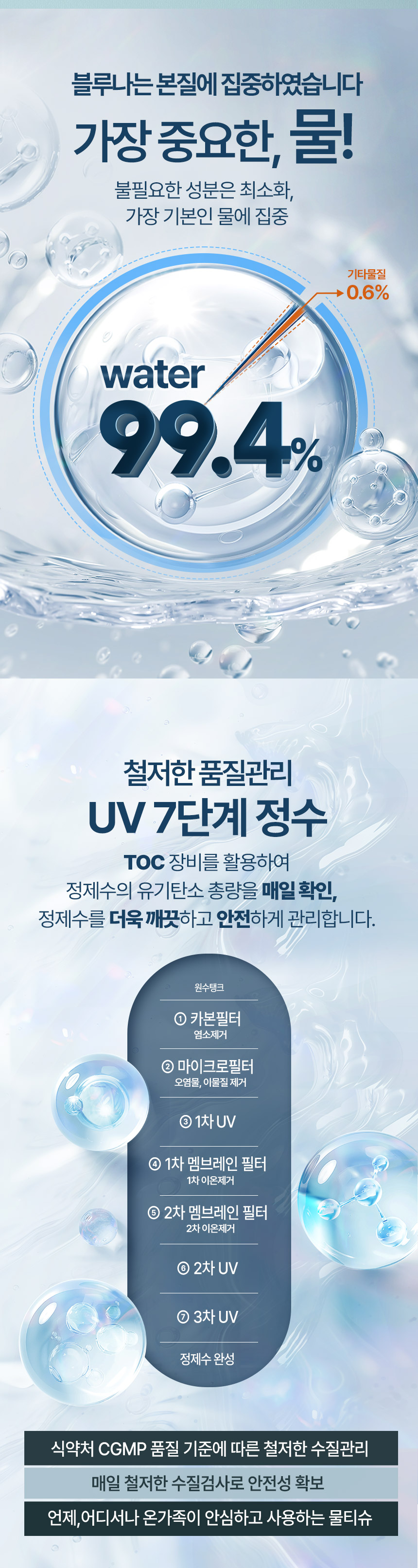 블루나본 물티슈 프리미엄 엠보싱, 75평량, 70매, 10팩 상세정보 4