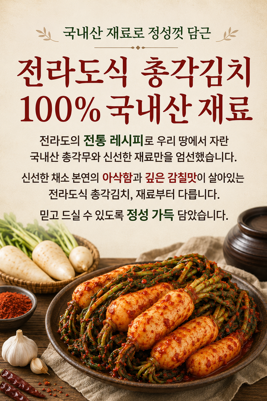 전라도 알타리 총각김치, 2kg, 1박스 상세 이미지 3