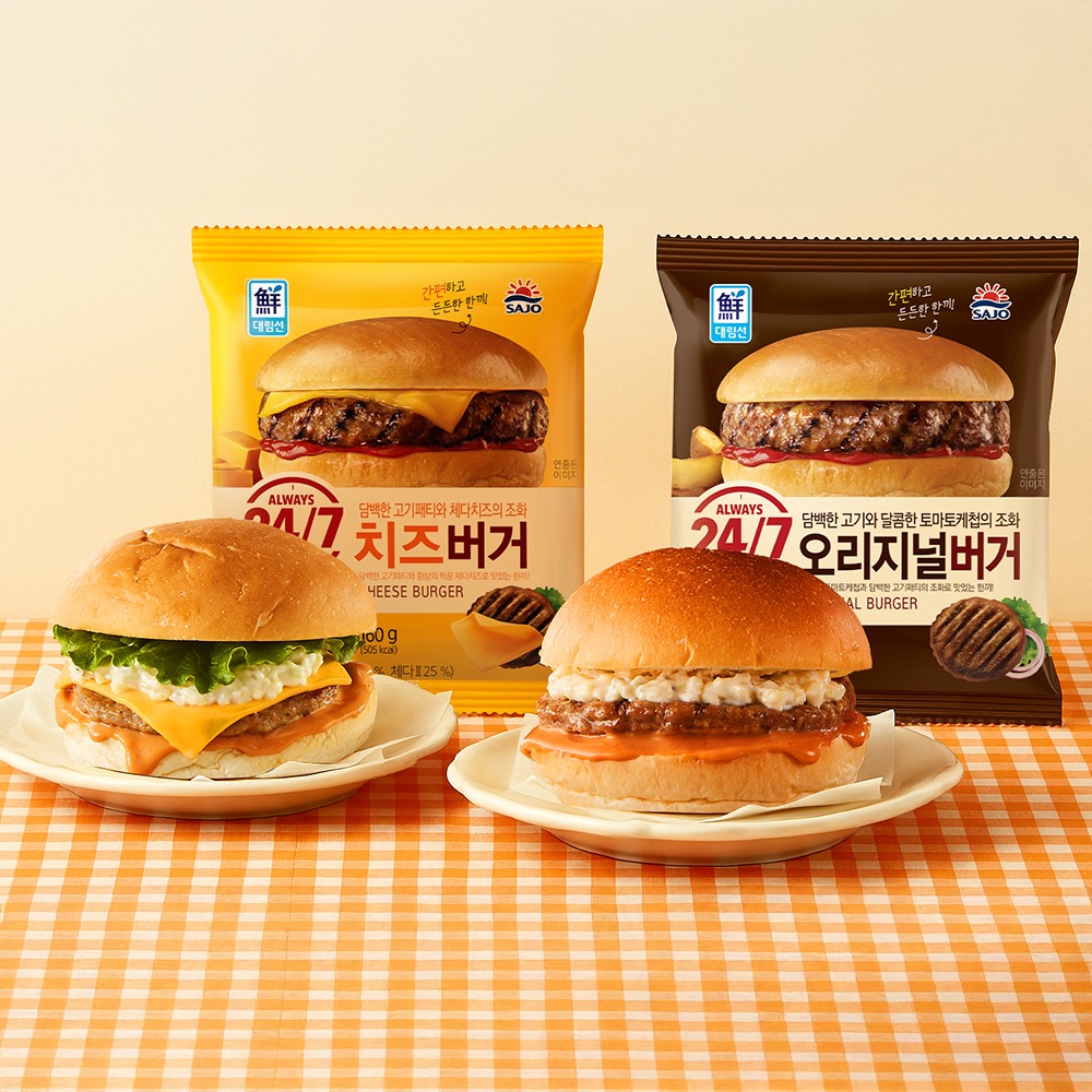 사조대림 햄버거, 오리지널버거 150g 3개 + 치즈버거 150g 3개, 6개