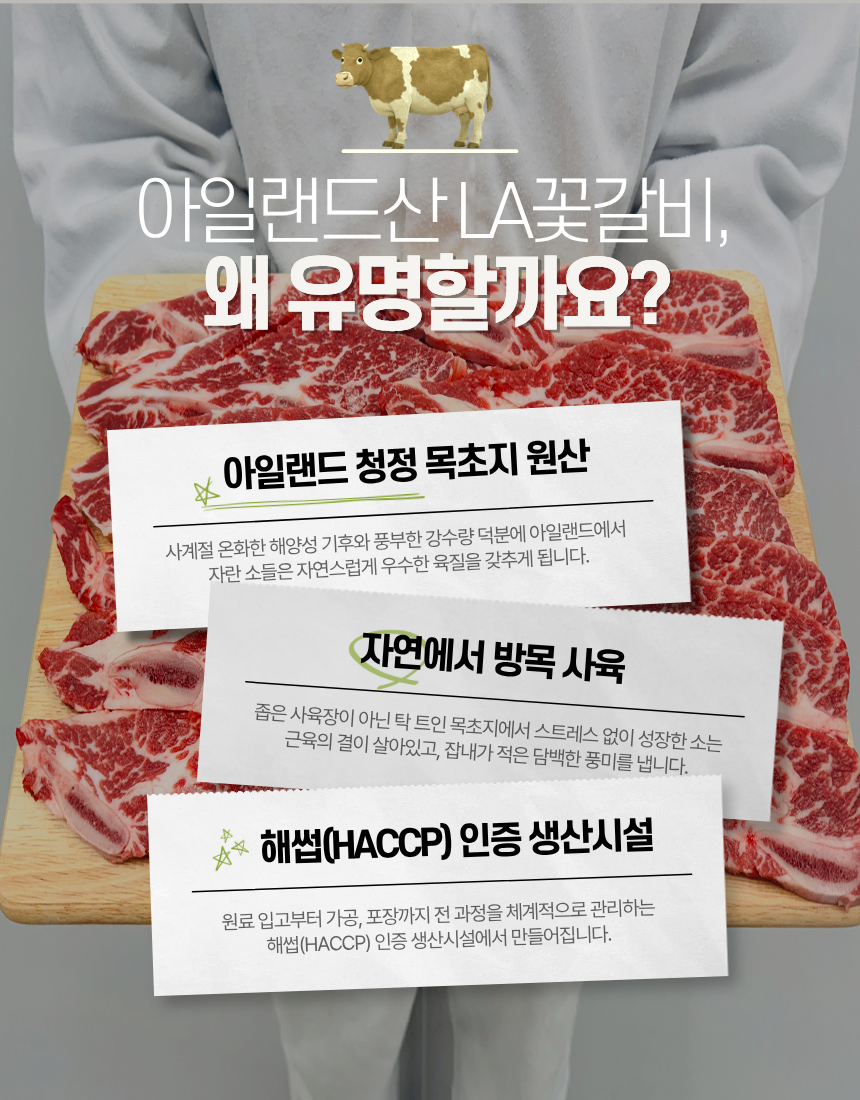믿지육 LA꽃갈비, 2kg, 1팩