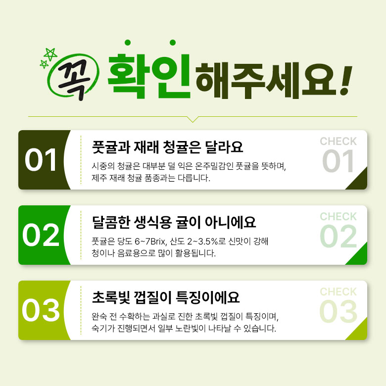 꿀팜즈 제주 풋귤 청귤, 5kg, 1박스