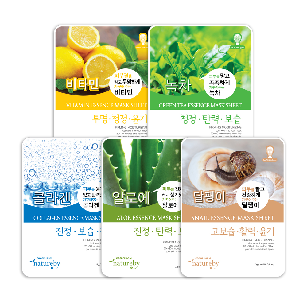 네이처바이 에센스 마스크팩 혼합 C타입, 5종, 100매, 1세트 토스쇼핑 특가