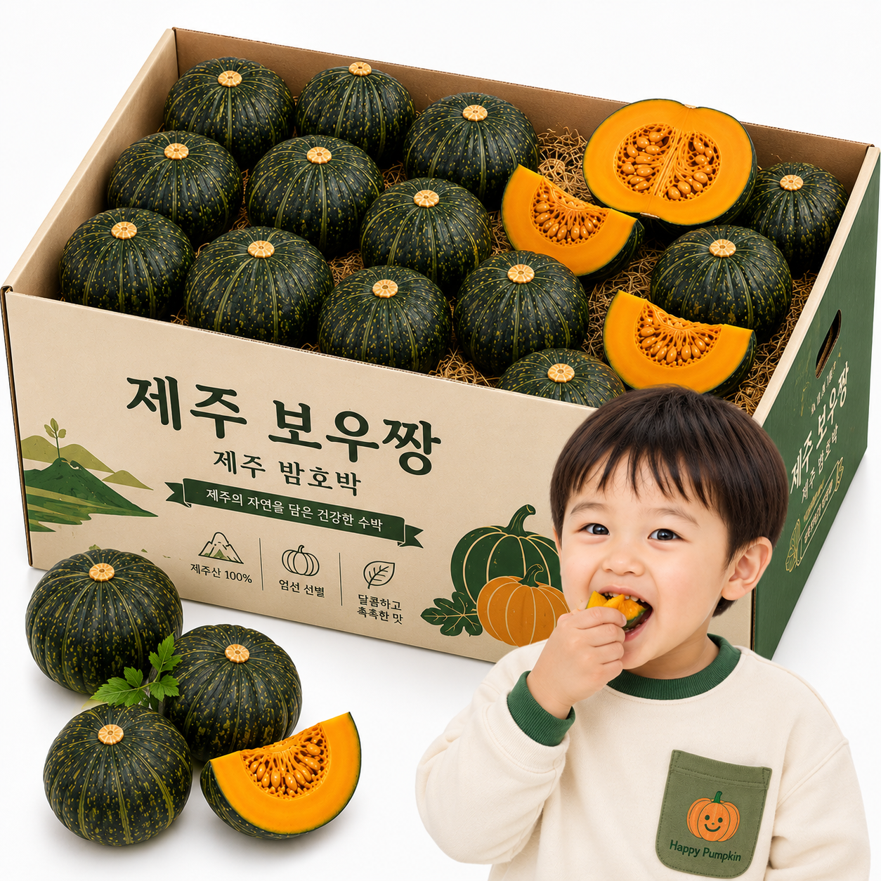 제주직송 미니 밤호박 보우짱 특품, 5kg, 1박스