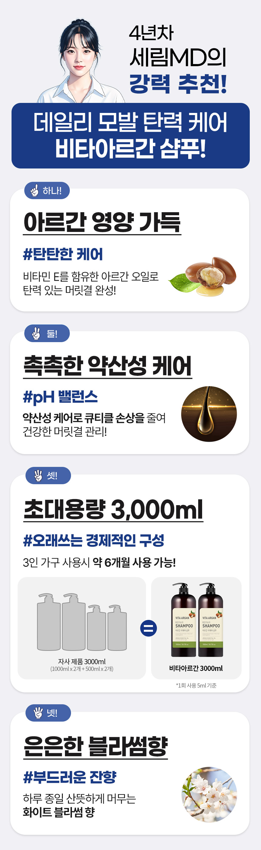 비타 아르간 리페어 샴푸, 1.5L, 2개 상세 이미지 3