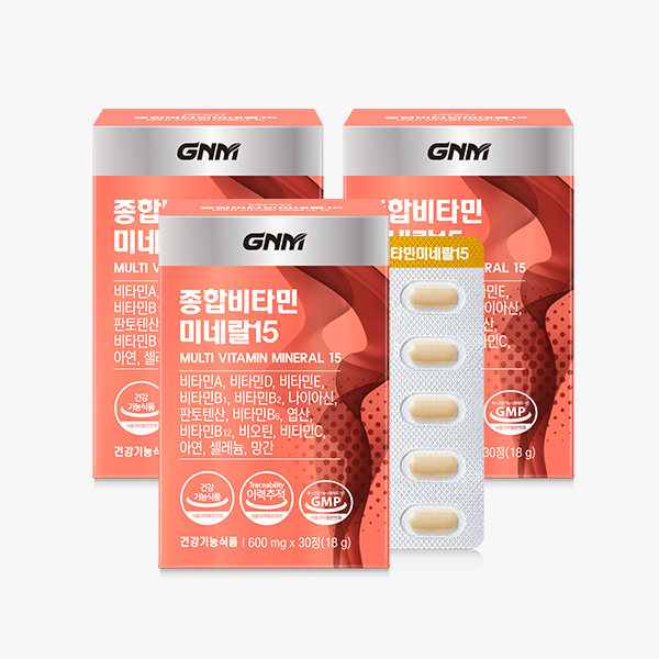 GNM 종합비타민미네랄15, 30정, 3개