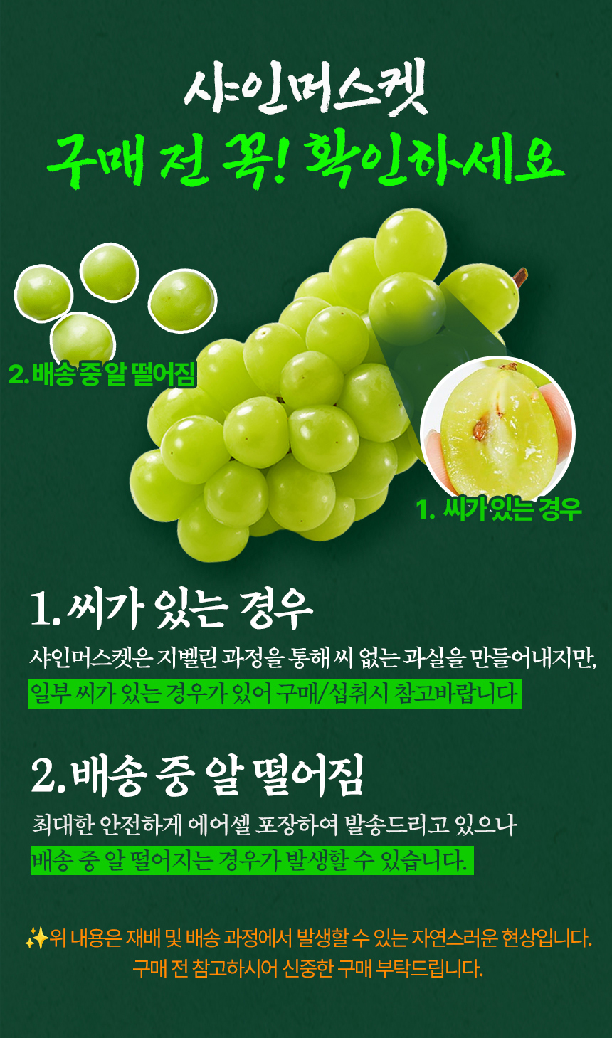 산기슭 샤인머스켓, 2~3수, 1kg 상세 이미지 4