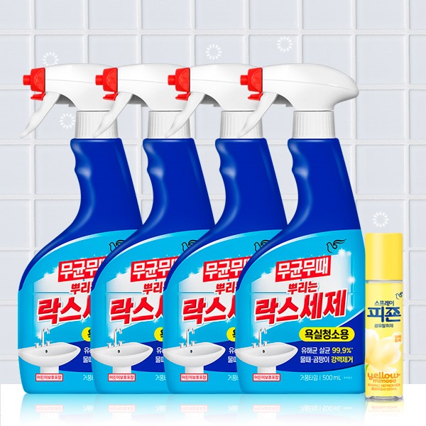 피죤 무균무때 뿌리는 락스세제 욕실청소용, 500ml, 4개 토스쇼핑 특가