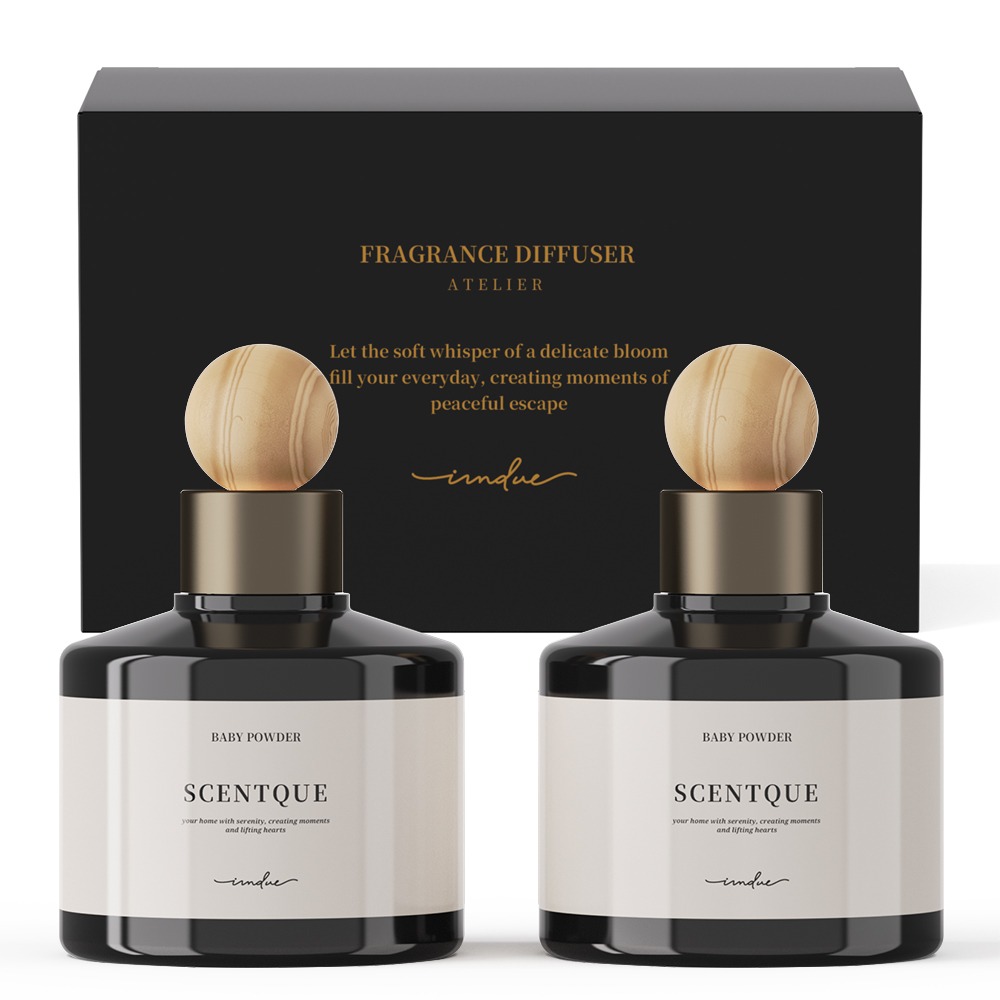 SCENTQUE 차량용 디퓨저, 베이비 파우더, 200ml, 4개