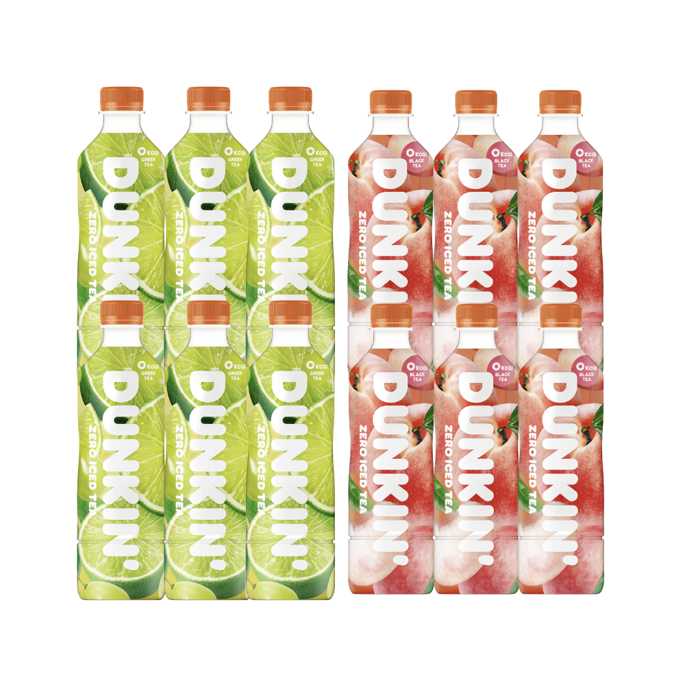 던킨 아이스티 화이트피치 6개 + 샤인앤라임 6개, 500ml, 1세트
