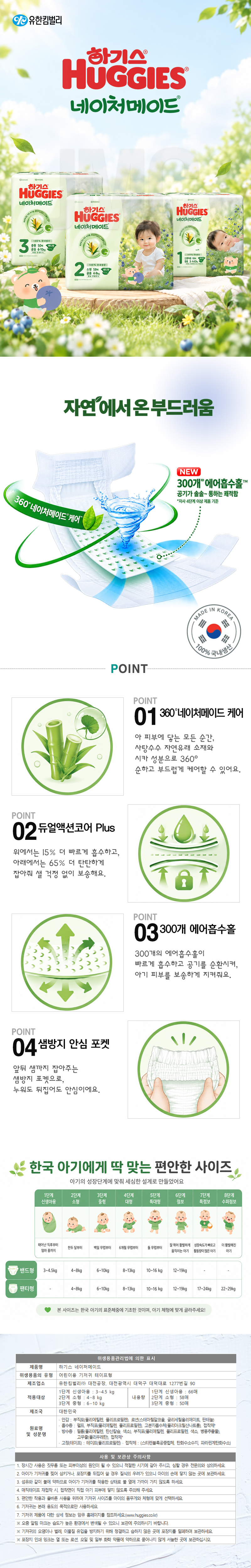 하기스 네이처메이드 기저귀 밴드형, 2단계, 남여공용, 116입, 1개 상세 이미지 1