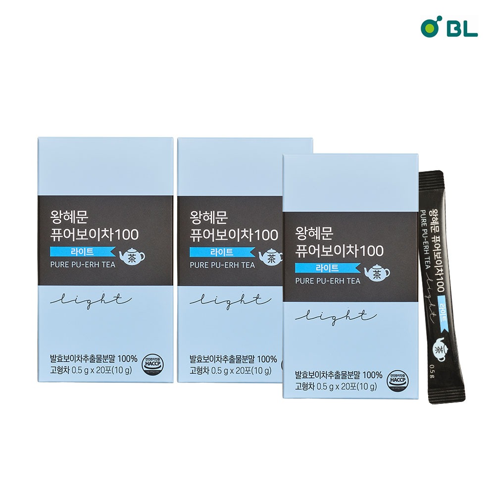 왕혜문 퓨어보이차100, 10g, 20포, 3박스 상품 이미지 1