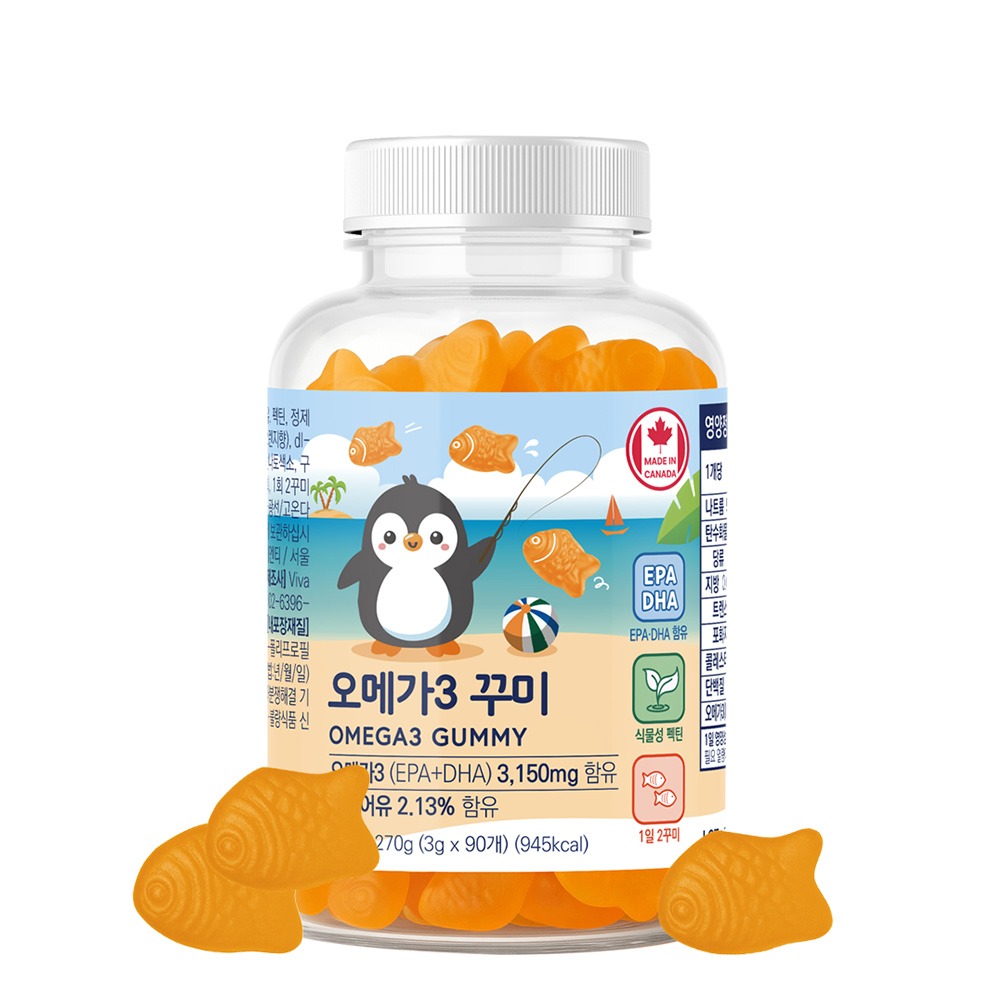 네이처그랜드 어린이 키즈 오메가3 꾸미, 3g, 90개입, 1병