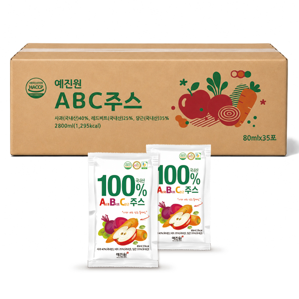 [토스쇼핑] 예진원 국내산 ABC주스, 80ml, 35개