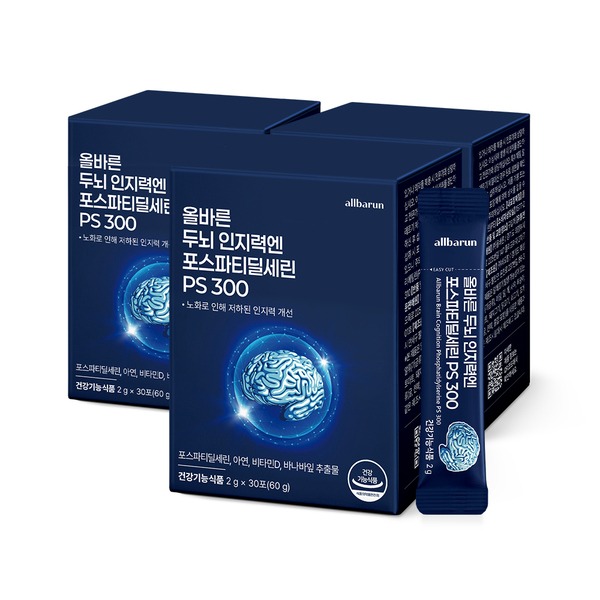 올바른 두뇌 인지력엔 포스파티딜세린 PS 300, 300mg, 30포, 3개 상품 이미지 1