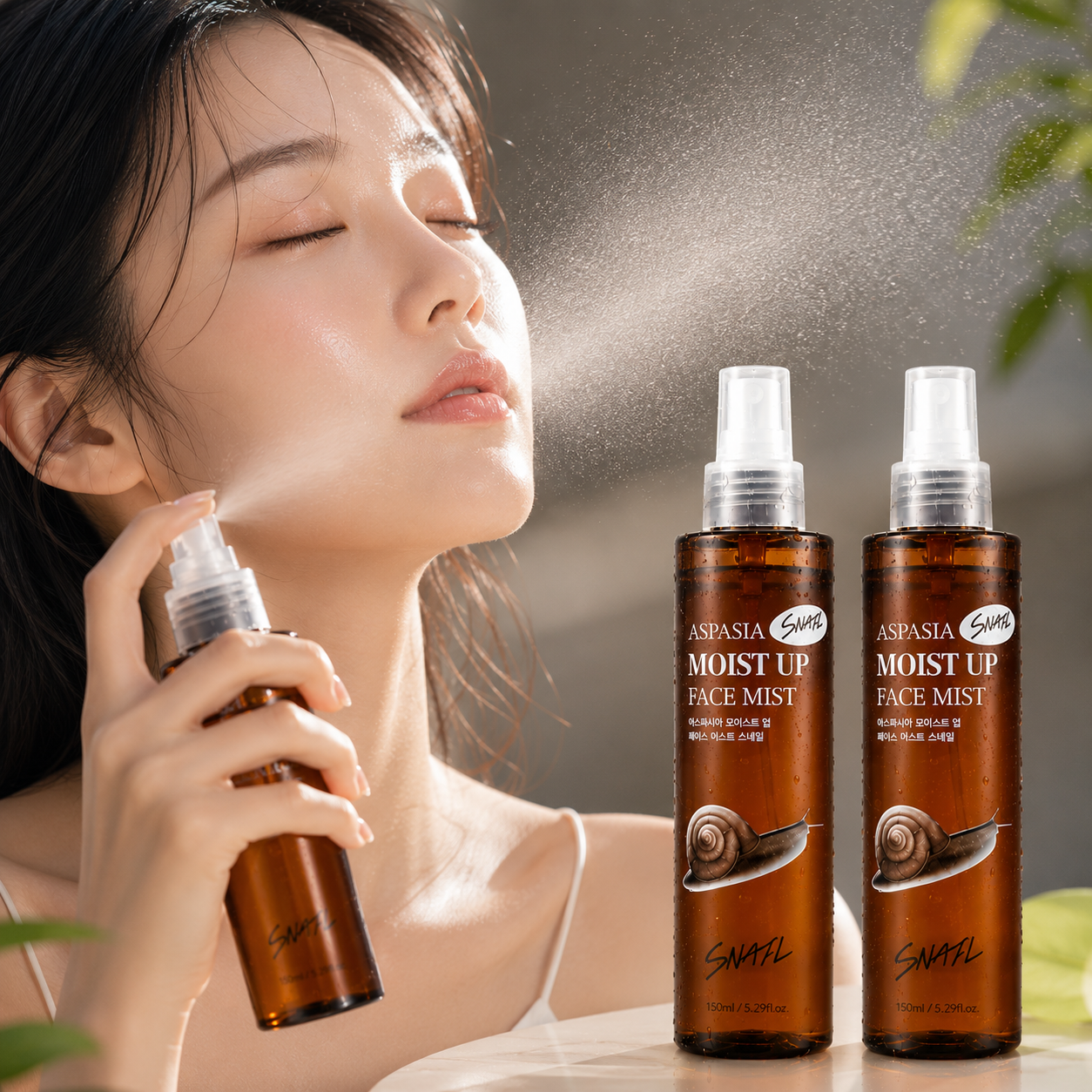아스파시아 모이스트 업 페이스 미스트, 스네일, 150ml, 2개 상품 이미지 1