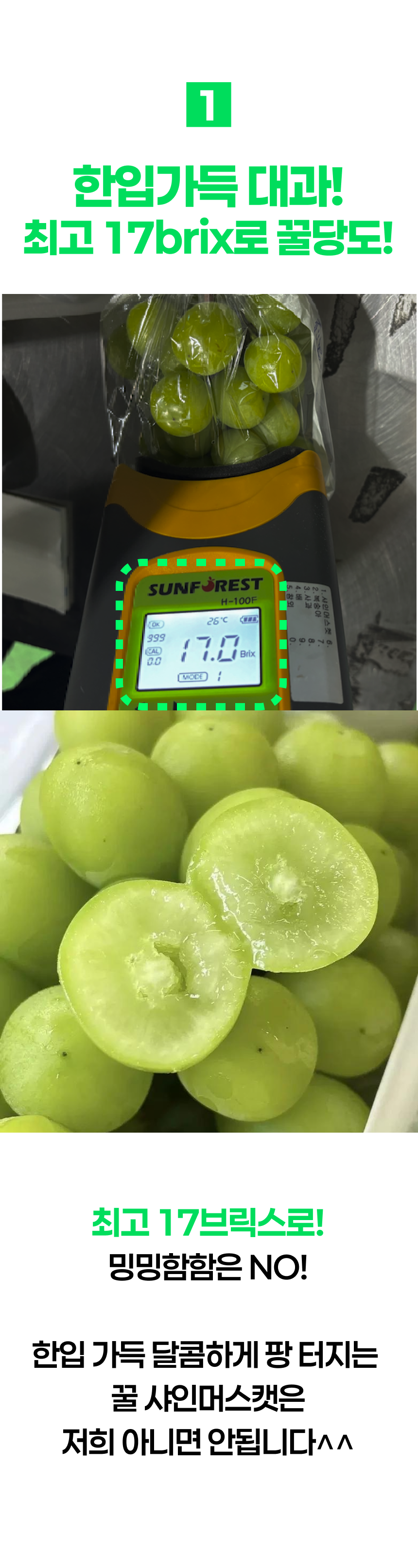 한강결 꿀당도 샤인머스켓 망고포도, 특품대과, 2kg, 1박스